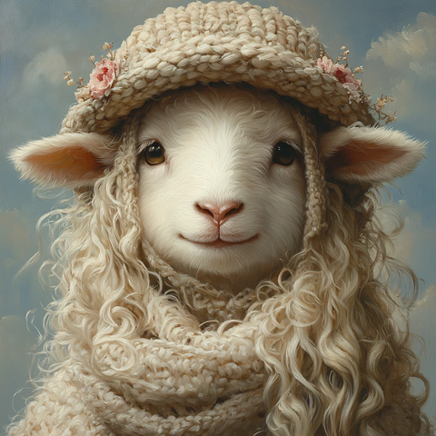 原创手绘小绵羊