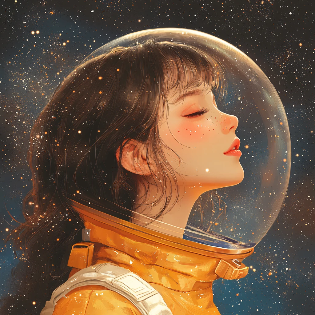 宇宙女孩插画