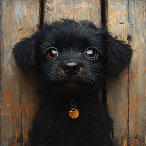 忧郁的小狗插画