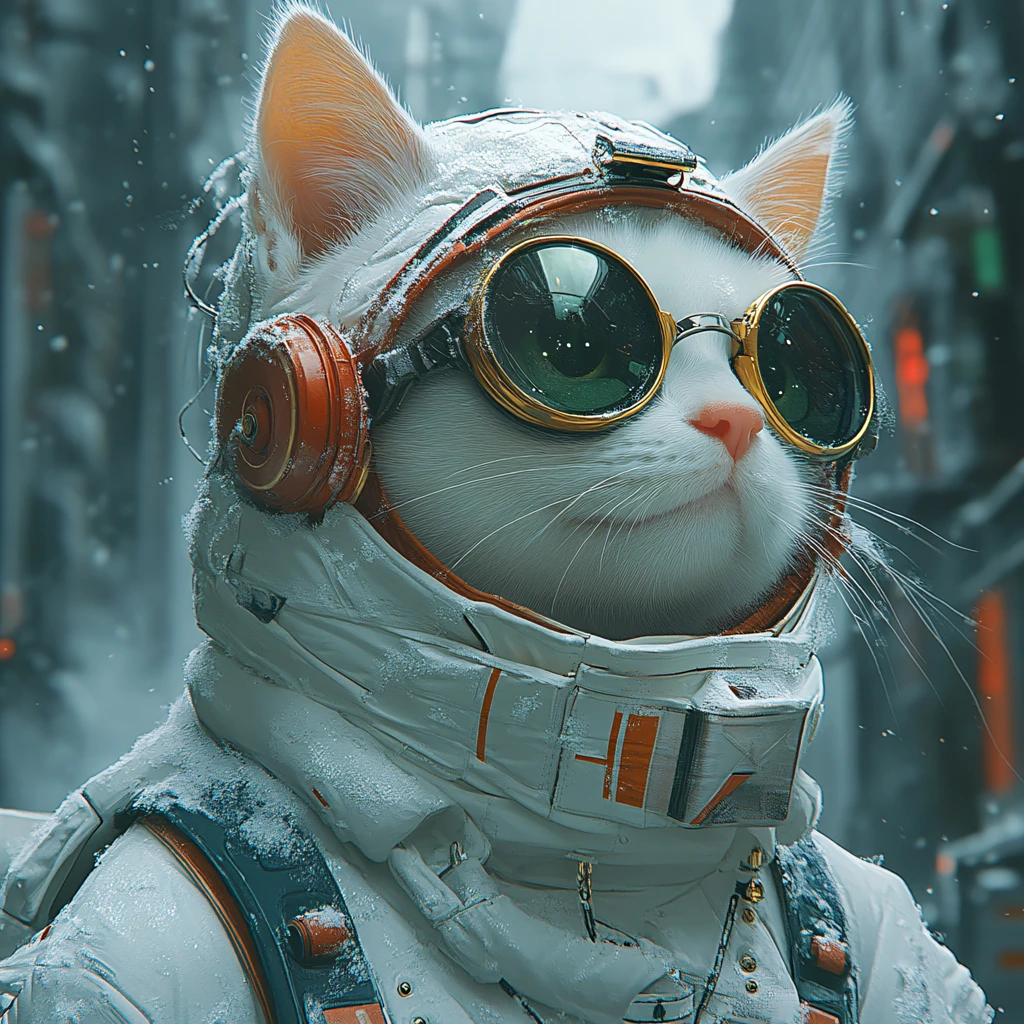 戴着蒸汽朋克护目镜的猫