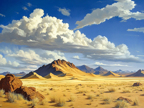 大漠荒野风景画