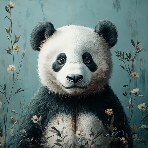 写实熊猫插画