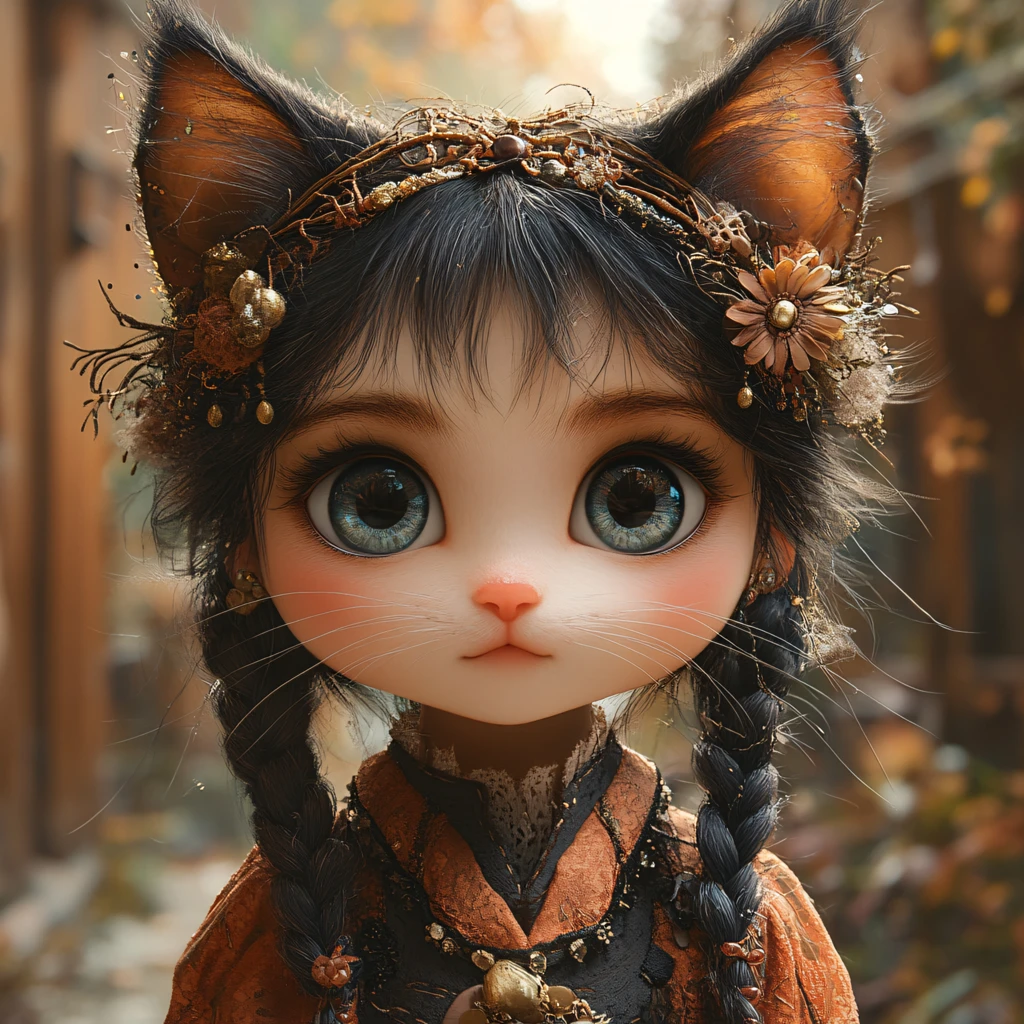 猫耳少女梦幻插画