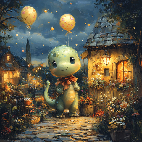 小恐龙气球游街