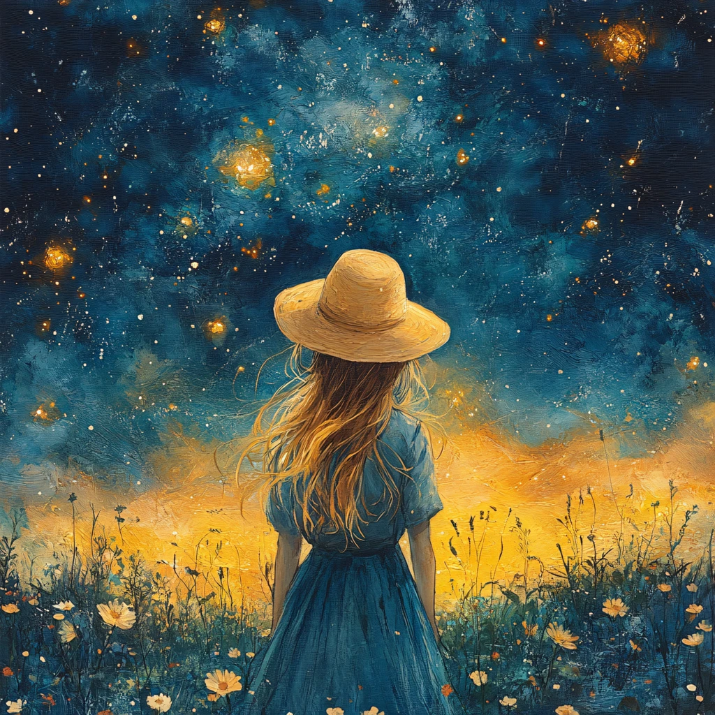 星辰大海女孩背影