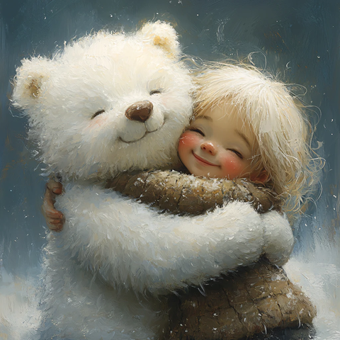 手绘布娃娃小熊女生