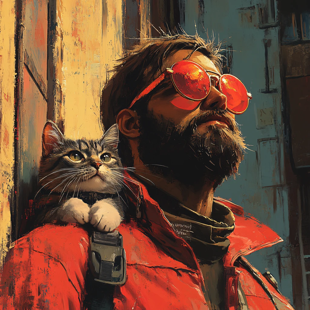 戴着蒸汽朋克护目镜的猫