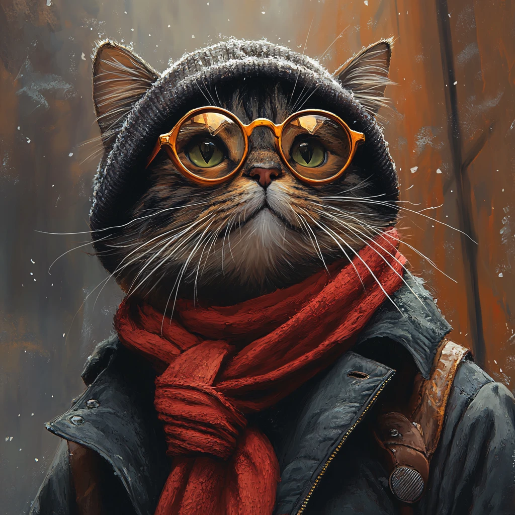 手绘大眼萌猫咪装饰画