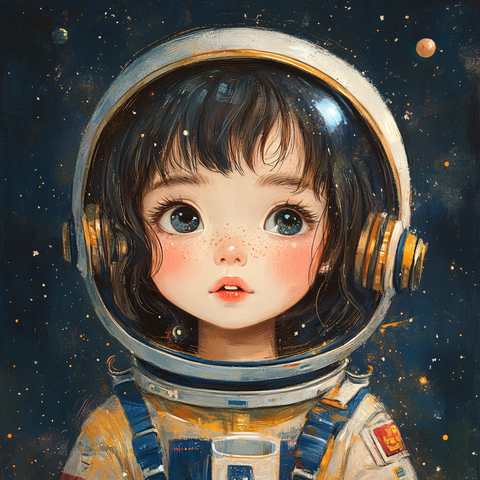 宇宙女孩插画