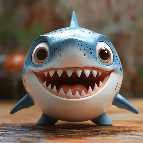 开心小鲨鱼厨师头像