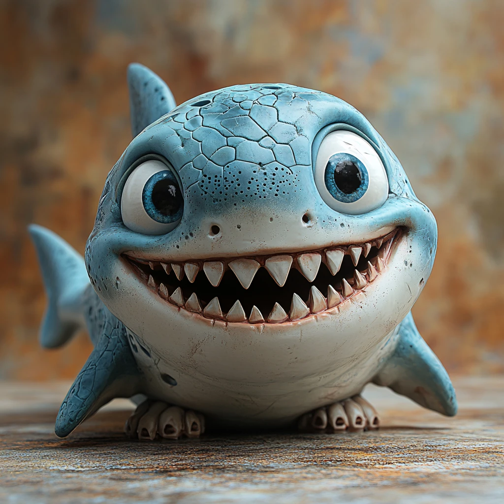 开心小鲨鱼厨师头像