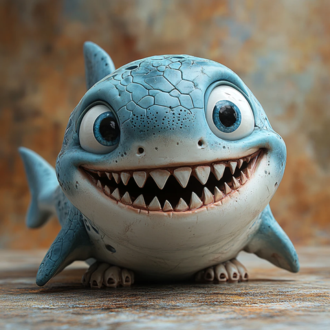 开心小鲨鱼厨师头像