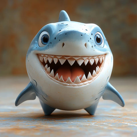 开心小鲨鱼厨师头像