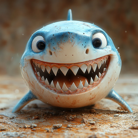 开心小鲨鱼厨师头像