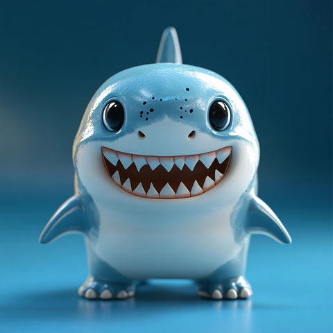 鲨鱼拟人卡通形象