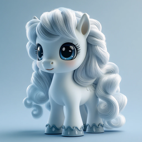 白色小马盲盒玩具