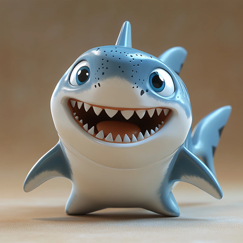 开心小鲨鱼厨师头像