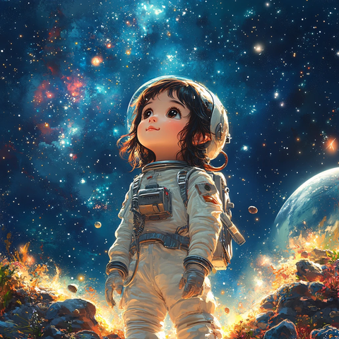 宇航员小女孩