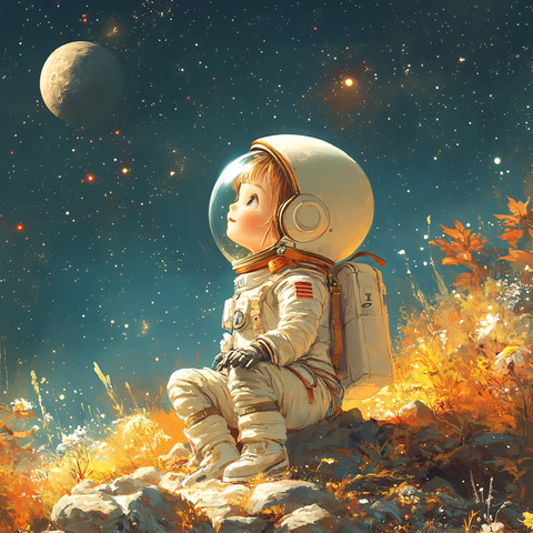 小宇航员插画