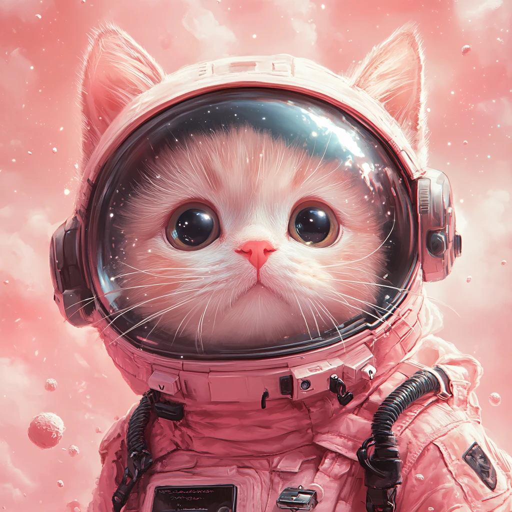 卡通宇航员猫咪