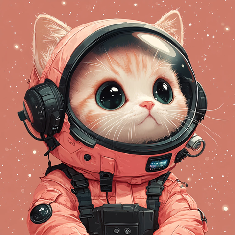 卡通宇航员猫咪