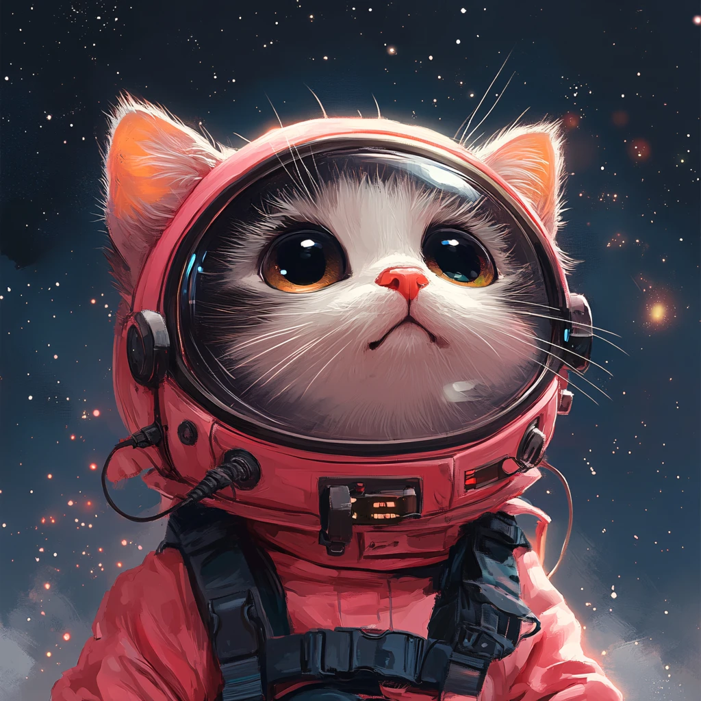卡通宇航员猫咪