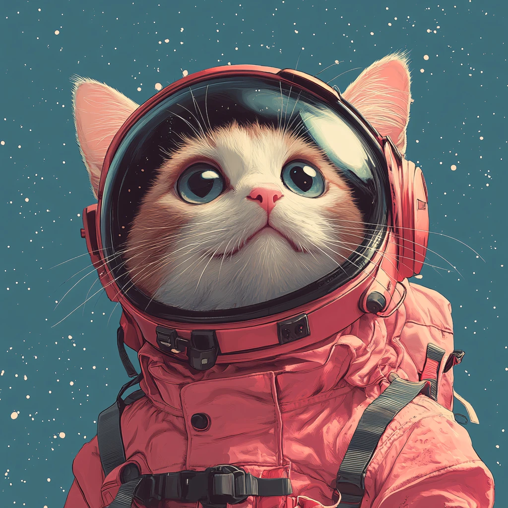 卡通宇航员猫咪