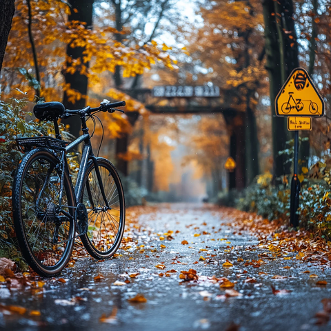 银杏树下的自行车