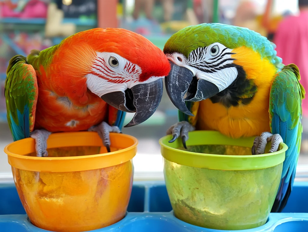 相依相偎的鹦鹉