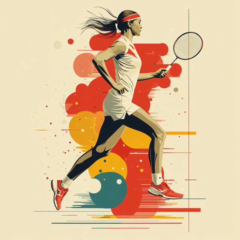 扁平运动系类插画