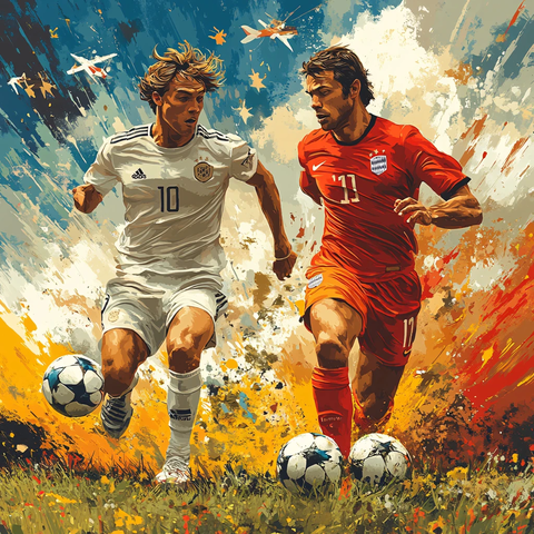 足球员背景墙装饰画