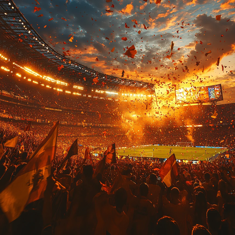 热烈欢呼足球场