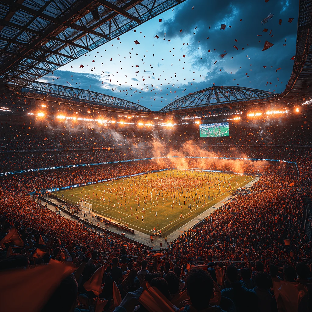 热烈欢呼足球场