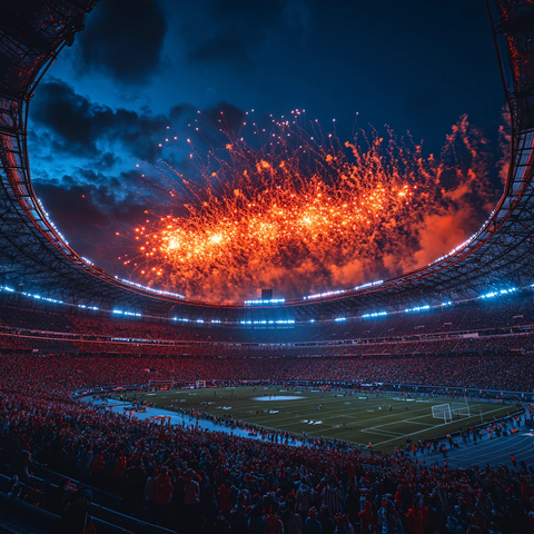 热烈欢呼足球场