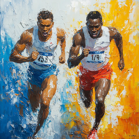 运动油画