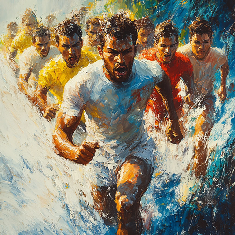 运动油画