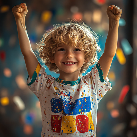 举起双手的小孩