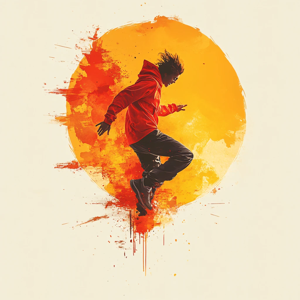 手绘追日的少年