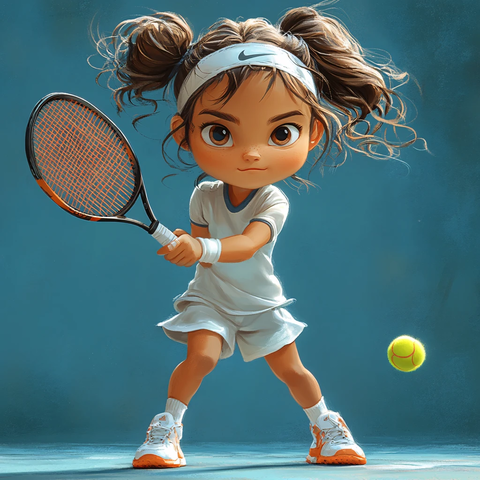 网球少女卡通