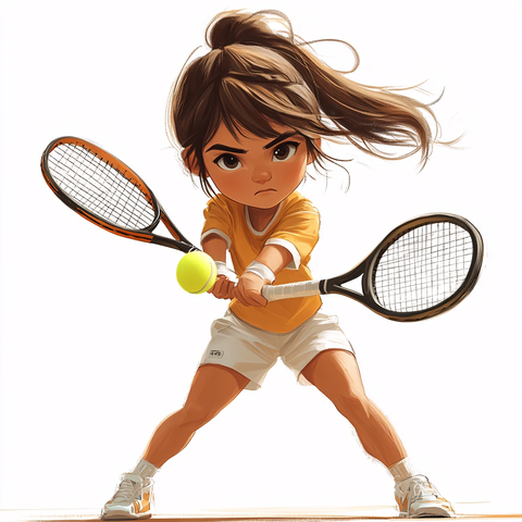 网球少女卡通