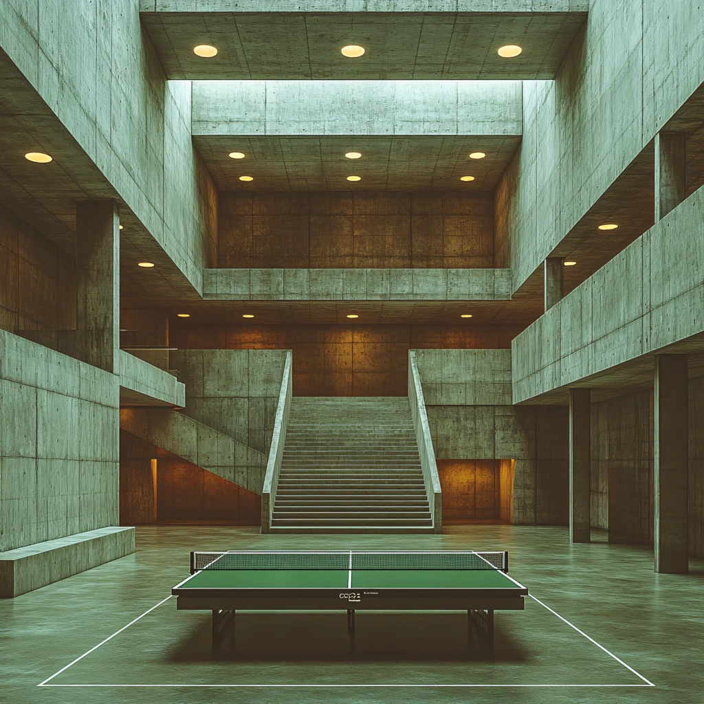 桌球运动楼梯墙