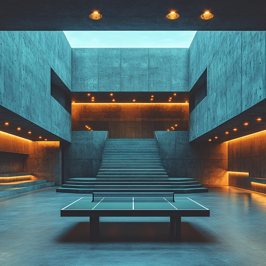 桌球运动楼梯墙