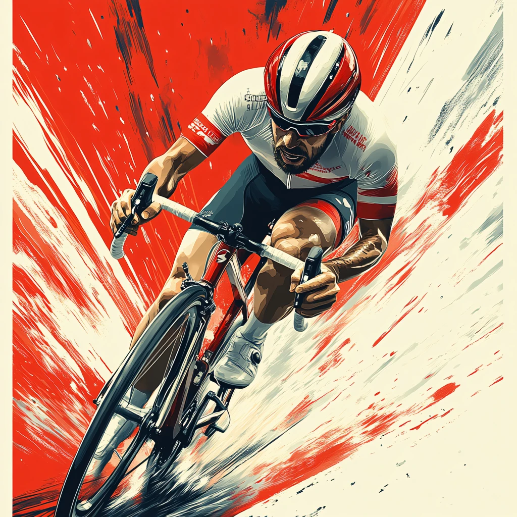 骑车运动手绘