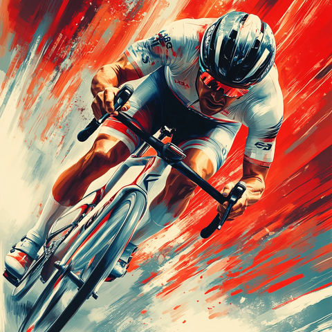 骑车运动手绘