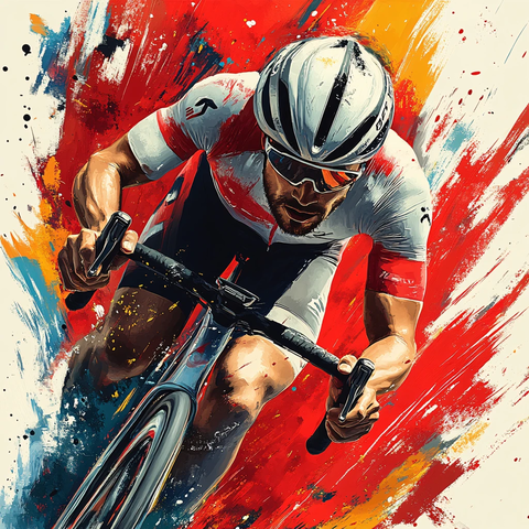 骑车运动手绘
