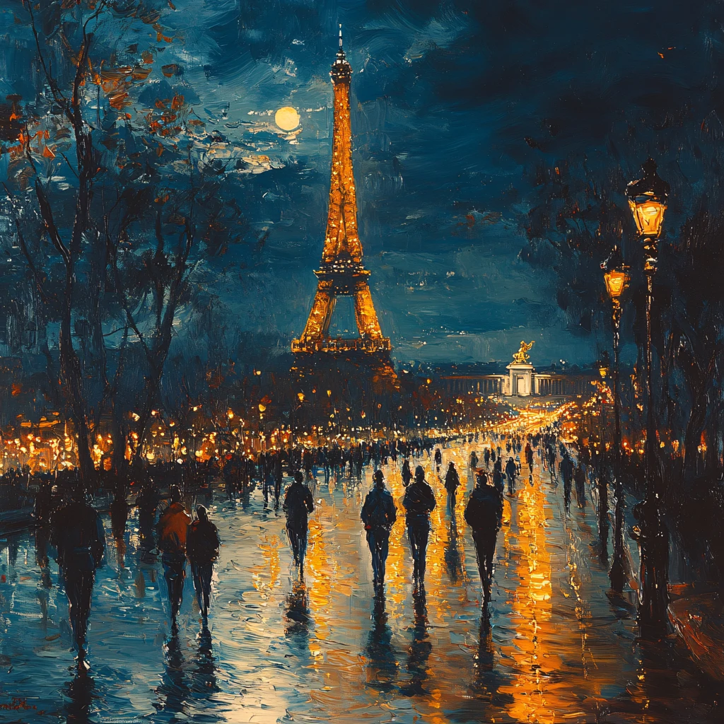 埃菲尔铁塔油画