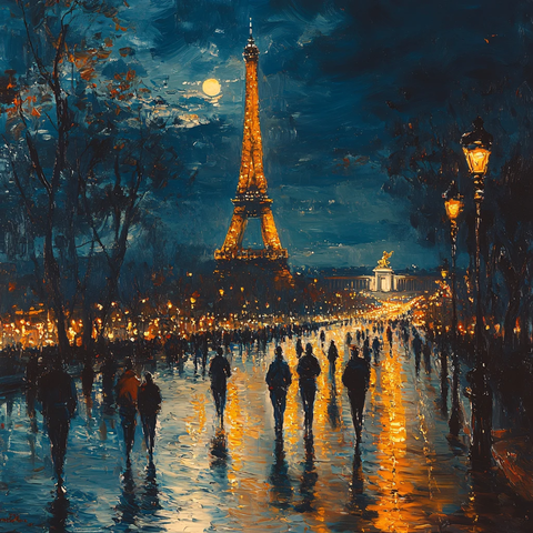 埃菲尔铁塔油画