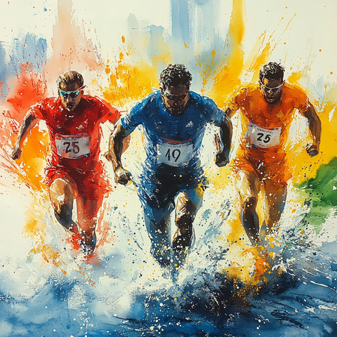 体育奔跑赛跑运动会