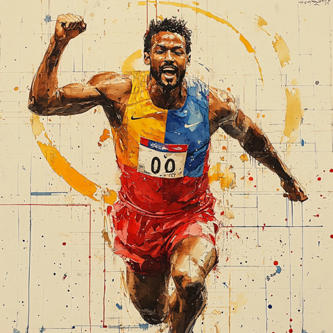 原创插画运动员