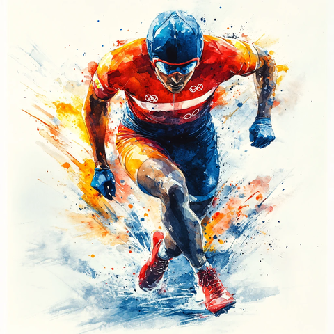 速滑插画